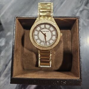 Michael Kors Gold Watch with Crystal Accents